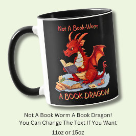 Taza Añadir texto de nombre - No un libroGusano un drag