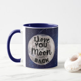 Taza Añadir tu foto te amo a la luna y atrás
