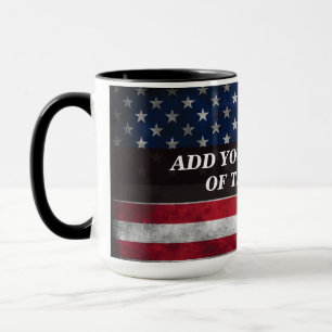 Taza Añadir tu texto a la bandera estadounidense
