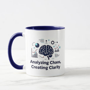 Taza Analizando caos, creando claridad en dos tonos
