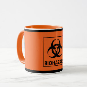 Taza anaranjada del "Biohazard"