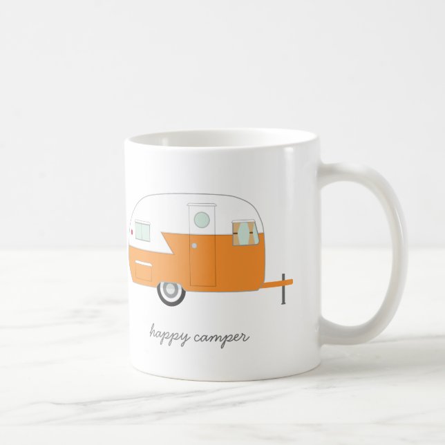 Taza anaranjada del campista contento (Derecha)