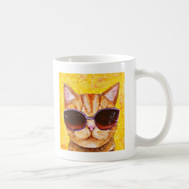Taza anaranjada del gato de Tabby del gato de la (Derecha)
