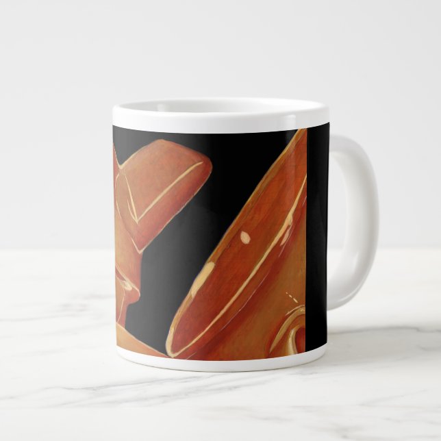Taza anaranjada del jumbo del juego de té (Derecha)