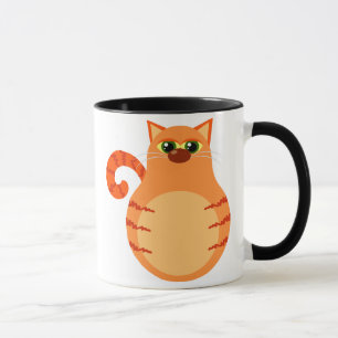 Taza anaranjada divertida del gato de Tabby