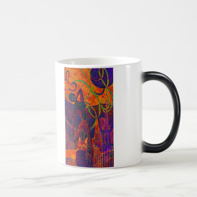 Taza anaranjada fresca del gato (Derecha)