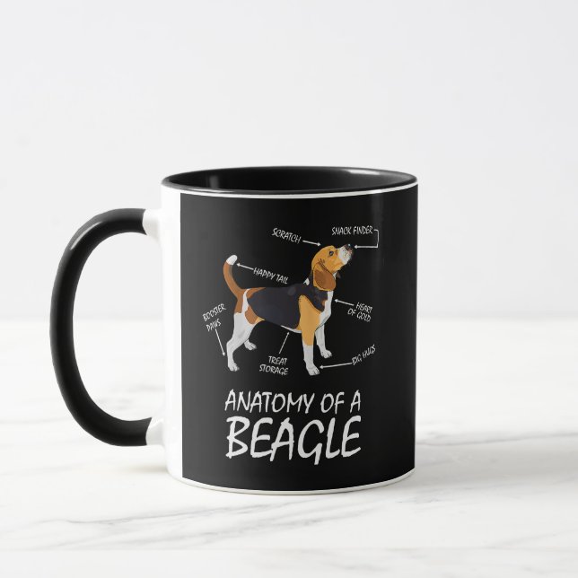 Taza Anatomía De Los Amantes De Un Perro Beagle (Izquierda)