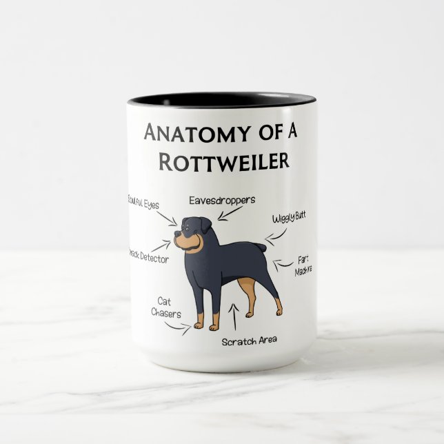 Taza Anatomía De Un Rottweiler (Centro)