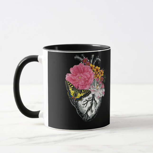 Taza Anatomical Heart And Flowers Show Your Love (Izquierda)