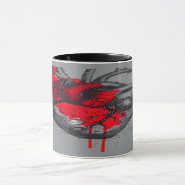 Taza Anatomical Heart Sketch Trash Polka Art Mug (Centro)