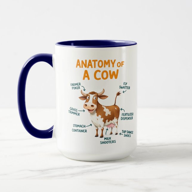 Taza Anatomy of a Cow Mug | Funny Doctor Day (Izquierda)