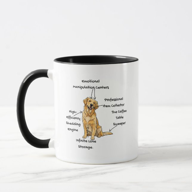 Taza Anatomy of a Golden Retriever - Funny Dog Mom/Dad  (Izquierda)