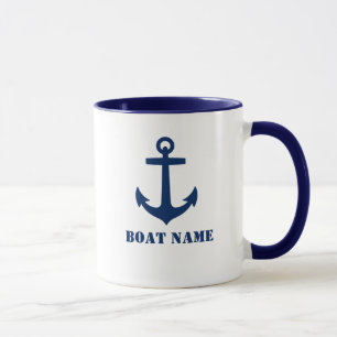 Taza Ancla Añadir nombre de barco Mug aa0a