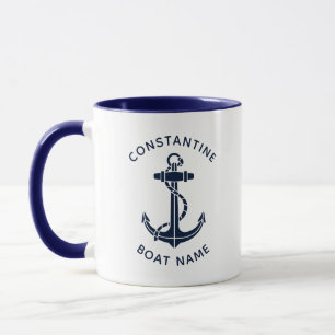 Taza Ancla azul marino capitán de barco náutico persona
