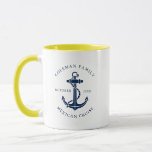 Taza Ancla de barco azul marino náutico familiar person