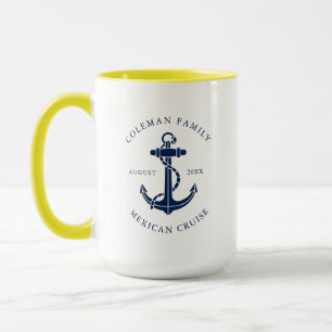 Taza Ancla de barco de casa de playa de familia persona