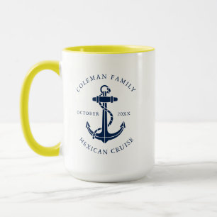 Taza Ancla de barco náutico familiar personalizada