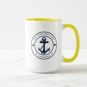 Taza Ancla de Barco Náutico Personalizada y Casa de Pla