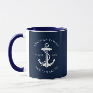 Taza Ancla de barco personalizada Familia Casa de playa