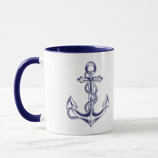 Taza Ancla náutica y Azul rosa (Izquierda)