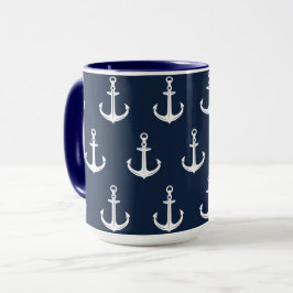 Taza Anclaje azul nautico