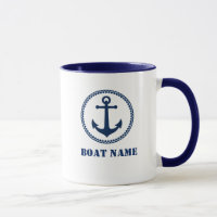 Anclaje marino Añadir nombre de barco Mug sa0a