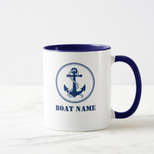 Taza Anclaje y pista Añadir nombre de barco Mug