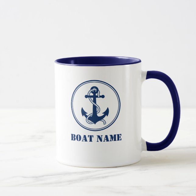 Taza Anclaje y pista Añadir nombre de barco Mug (Derecha)