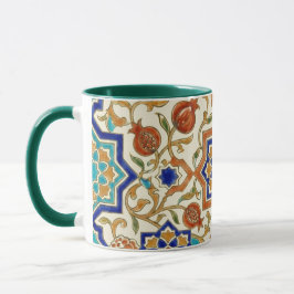 Taza Andalusian Pomegranate & Blue Star Geometric Tile 