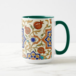 Taza Andalusian Pomegranate & Blue Star Geometric Tile
