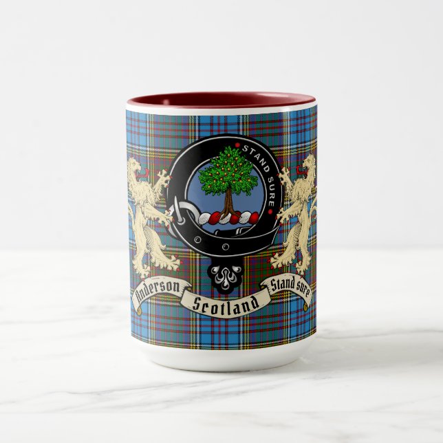 Taza Anderson Clan Badge & Tartan (Centro)