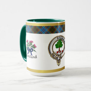 Taza Anderson Clan Badge Tartan & Motto