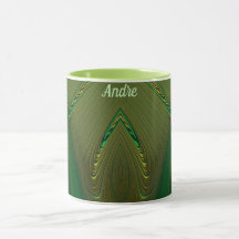 ANDRE ~ Zany 3D Fractal ~ Gold Green