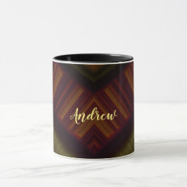 Taza ANDREW ~ GLOSSY 3D Verde negro brillante