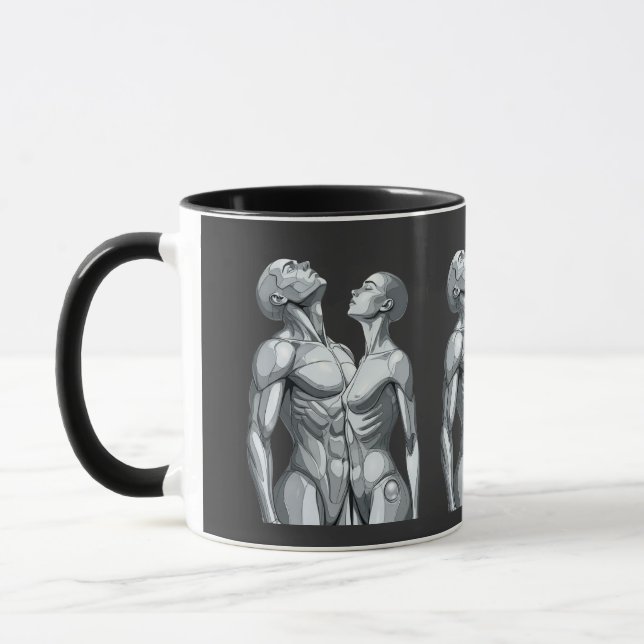 Taza Android Union: Cyborg Couple Two-Tone Coffee Mug (Izquierda)