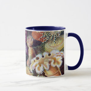 Taza Anémonas marinas submarinas vintage de Ernst Haeck