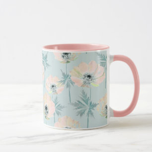 Taza Anémonas rosadas delicadas .