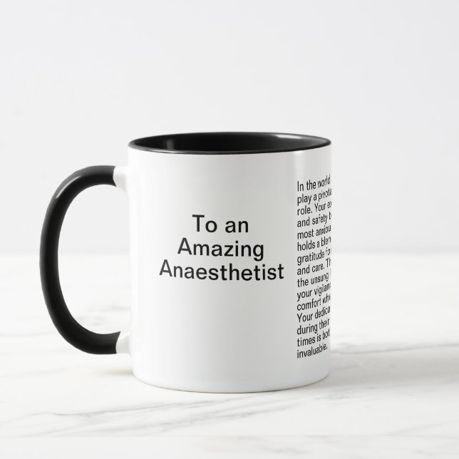 Taza Anestesistas Gracias Mensaje (Izquierda)