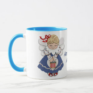Taza Ángel americano con texto