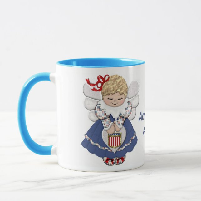 Taza Ángel americano con texto (Izquierda)