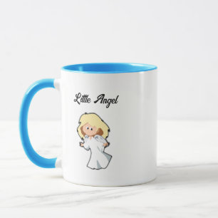 Taza Ángel bebé rubio, dibujo animado de Navidad para l