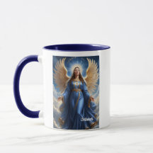 Ángel de la Guardia Celestial con traje azul