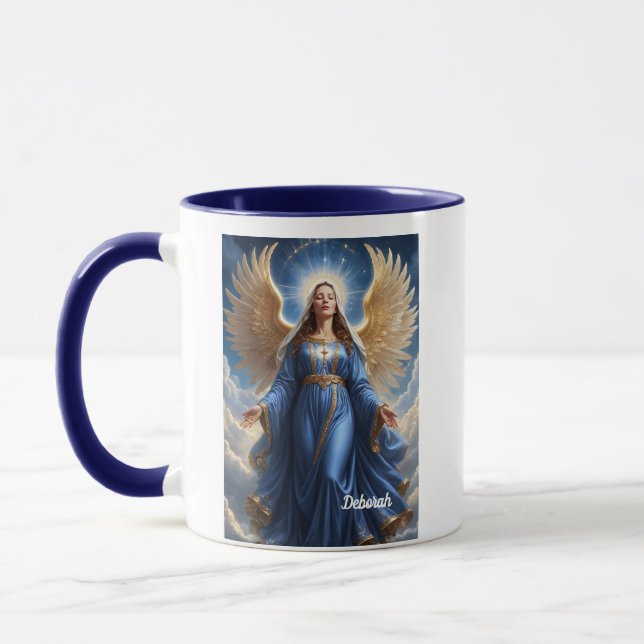 Taza Ángel de la Guardia Celestial con traje azul (Izquierda)