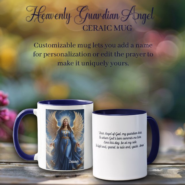Taza Ángel de la Guardia Celestial con traje azul (Subido por el creador)