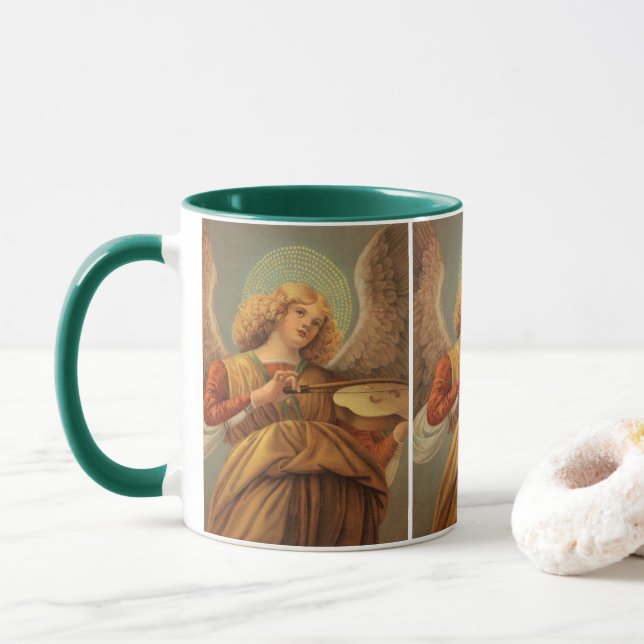 Taza Ángel de la Renaissance tocando el violín Melozzo  (Con donut)