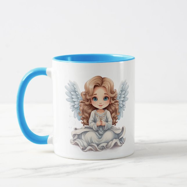 Taza Ángel de monograma de adición cutánea (Izquierda)