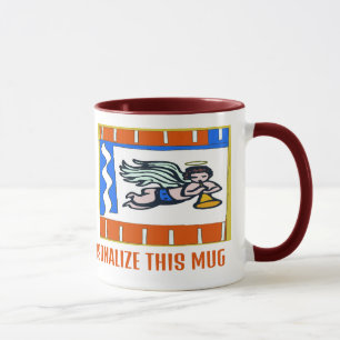 Taza Ángel navidades, añada texto para personalizar,