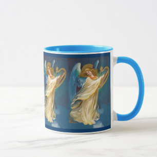 Taza Ángel que juega música en una arpa