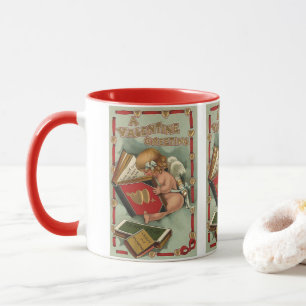Taza Ángel vintage del día de San Valentín, Cupido leye