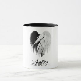 Taza ANGEL WINGS CORAZÓN Negro + Blanco sólo mitad Mal 